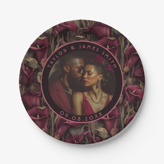 Coole Calle Lilies Teller für Brautparty Party (Vorderseite)