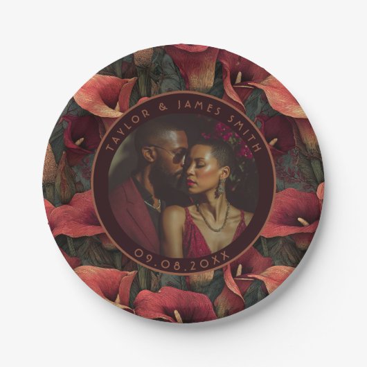 Coole Calle Lilies Teller für Junggeselinnen-Absch (Vorderseite)