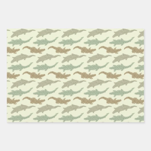 Coole Camouflage Alligatoren - nahtloses Muster. Geschenkpapier Set (Vorderseite 2)