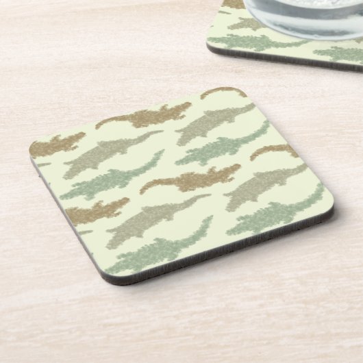 Coole Camouflage Alligatoren - nahtloses Muster. Getränkeuntersetzer (Linke Seite)