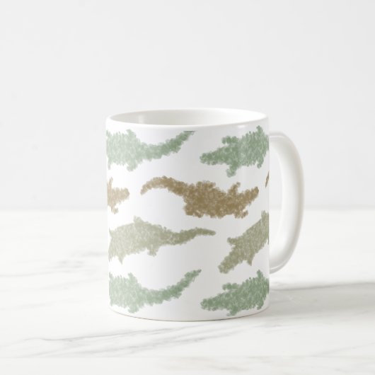 Coole Camouflage Alligatoren - nahtloses Muster. Kaffeetasse (VorderseiteRechts)