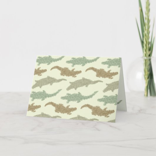 Coole Camouflage Alligatoren - nahtloses Muster. Karte (Vorderseite)