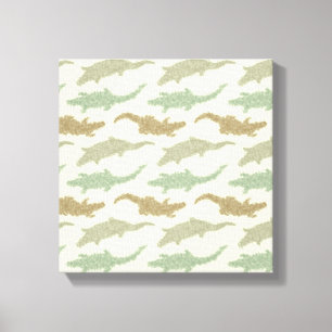 Coole Camouflage Alligatoren - nahtloses Muster. Leinwanddruck