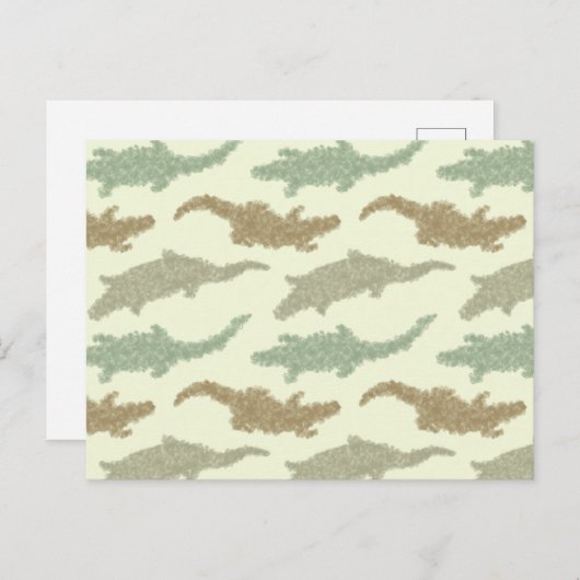 Coole Camouflage Alligatoren - nahtloses Muster. P Postkarte (Vorne/Hinten)
