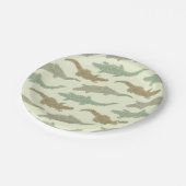 Coole Camouflage Alligatoren - nahtloses Muster. Pappteller (Schrägansicht)