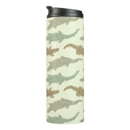 Coole Camouflage Alligatoren - nahtloses Muster. Thermosbecher (Nach rechts gedreht)