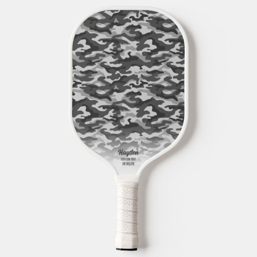 Coole Camouflage Graue schwarze Camouflage Drucken Pickleball Schläger (Rückseite)