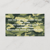 coole Camouflagefeuerwaffen-Geschäftskarte Visitenkarte (Rückseite)