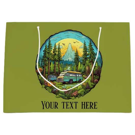 Coole Camping-Liebhaber hinzufügen Große Geschenktüte (Vorderseite)