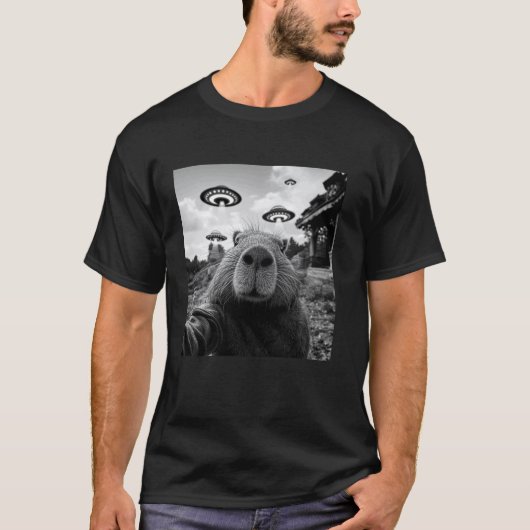 Coole Capybara-Selfie T-Shirt (Vorderseite)