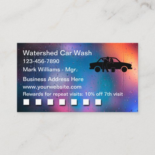 Coole Car Wash Rewards Cards Visitenkarte (Vorderseite)