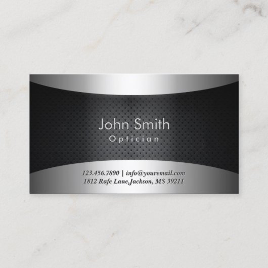 Coole Carbon Black Optician Business Card Visitenkarte (Vorderseite)