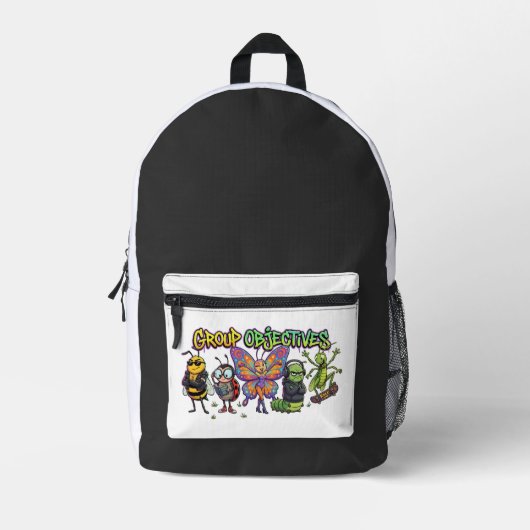 Coole Cartoon Bug Squad Graffiti - Gruppenziele Bedruckter Rucksack (Vorderseite)