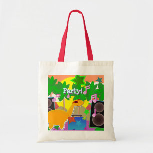 Coole Cartoon-Dinosaurier DJ-Musik-Party-Tasche Tragetasche