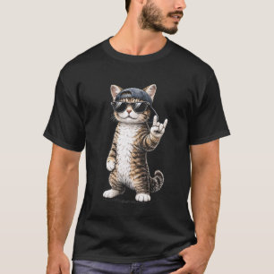 Coole Cartoon-Katze Hip-Hop Street-Style Humor Art T-Shirt