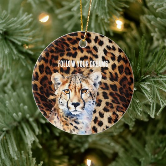 Coole Cat Cheetah Leopard Keramik Ornament (Baum)