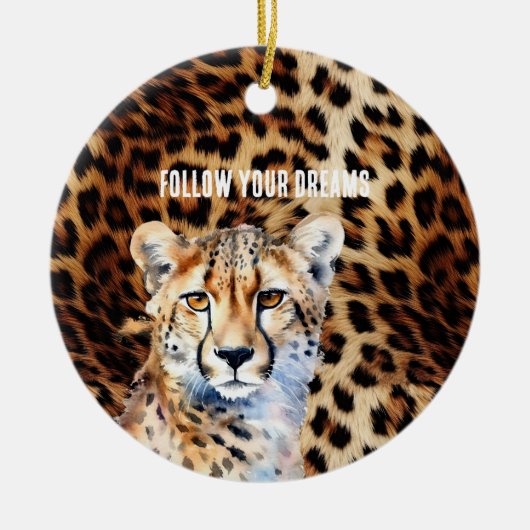 Coole Cat Cheetah Leopard Keramik Ornament (Vorne)