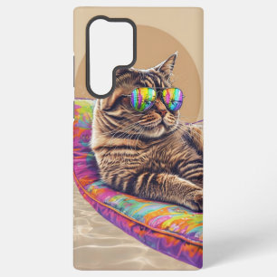 Coole Cat Chilling on a Pool Float Art Samsung Galaxy Hülle