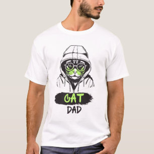 Coole Cat Dad Shirt, Lustiges Hipster Cat Dad Desi T-Shirt