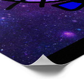 Coole Cat Faces auf einem Weltraumhintergrund Poster (Ecke)