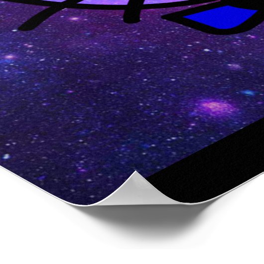 Coole Cat Faces auf einem Weltraumhintergrund Poster (Ecke)