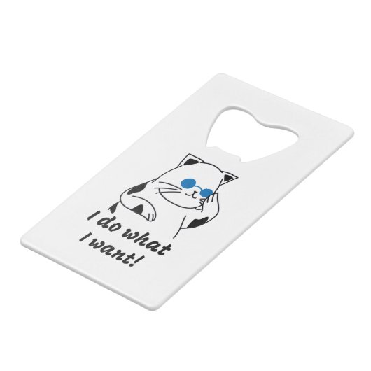 COOLE CAT GELDBEUTEL FLASCHENÖFFNER (Vorderseite Schrägansicht)