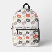 Coole Cat Heads Cartoon Fun Muster Art Bedruckter Rucksack (Vorderseite)