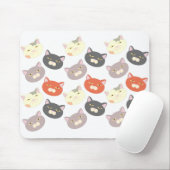 Coole Cat Heads Cartoon Fun Muster Art Mousepad (Mit Mouse)