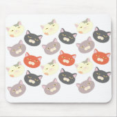 Coole Cat Heads Cartoon Fun Muster Art Mousepad (Vorne)