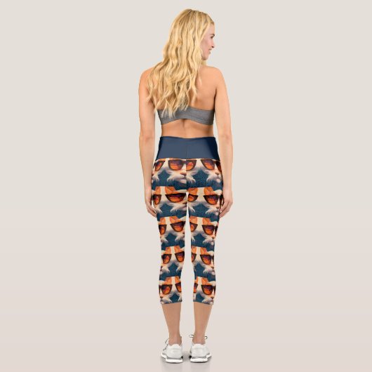 COOLE CAT Hochwangesäge-Capris-YOGA-PANS-LEGGINGS Capri Leggings (Rückseite)
