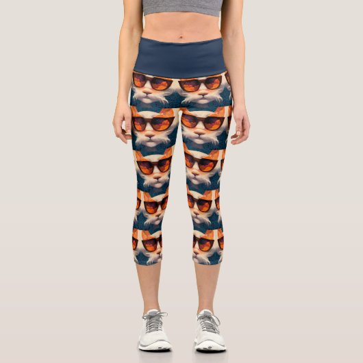 COOLE CAT Hochwangesäge-Capris-YOGA-PANS-LEGGINGS Capri Leggings (Vorderseite)