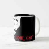 COOLE CAT-KAFFEE-TASSE ZWEIFARBIGE TASSE (VorderseiteRechts)