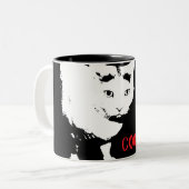 COOLE CAT-KAFFEE-TASSE ZWEIFARBIGE TASSE (Vorderseite Links)