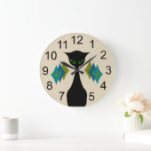 Coole Cat Mid Century Moderne Retro Wall Uhr (Zuhause)