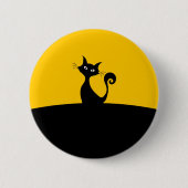 Coole Cat Silhouette Whimsical Cartoon Custom Button (Vorderseite)