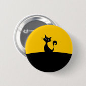 Coole Cat Silhouette Whimsical Cartoon Custom Button (Vorne & Hinten)