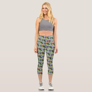 Coole Cat-Silhouetten auf Quiltplätzen Capri Leggings