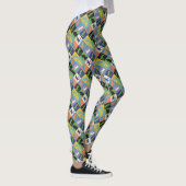 Coole Cat-Silhouetten auf Quiltplätzen Leggings (Rechts)