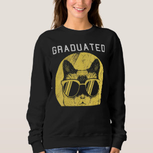 Coole Cat-Sonnenbrille mit Abschluss Sweatshirt