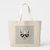 Coole Cat Sunglasses Jumbo Tote Bag Stoffbeutel (Rückseite)