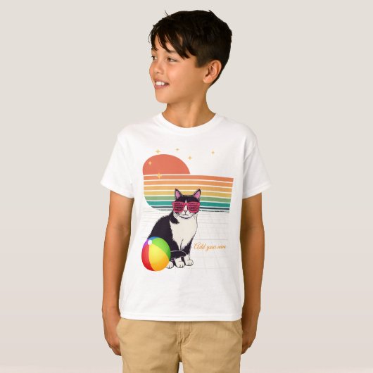 Coole Cat Vibes bei Sonnenuntergang T-Shirt (Vorne ganz)