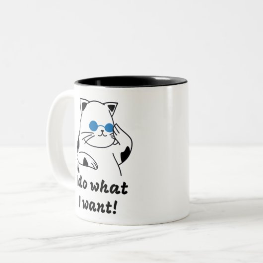 COOLE CAT ZWEIFARBIGE TASSE (Vorderseite Links)
