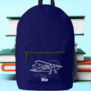 Coole Cessna-Flugzeugwolken, einfach, blau, Luftfa Bedruckter Rucksack