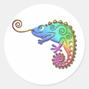 Coole Chameleon Runder Aufkleber