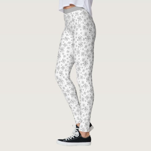 Coole Chemie Atom Science Schwarz-weiß Pattern Leggings (Links)