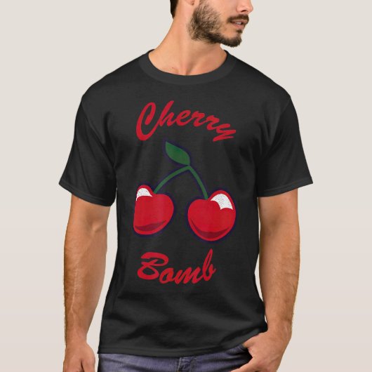 Coole Cherry-Bombe 70er 80er 90s Fruit Retro T-Shirt (Vorderseite)