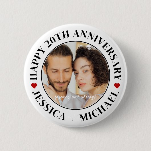 Coole Chic Frohe Geburtstag Benutzerdefiniertes Fo Button (Vorderseite)