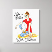 Coole Chicks | Chicken Art Poster Leinwanddruck (Vorderseite)