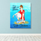 Coole Chicks | Hühnerart Leinwanddruck (Insitu (Holzboden))