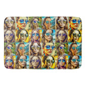 Coole Chicks in Sonnenbrille AI Art Badematte (Vorderseite)